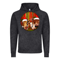 Vintage Black Christmas Cow, Vintage Hoodie - Jasminsmagicworld