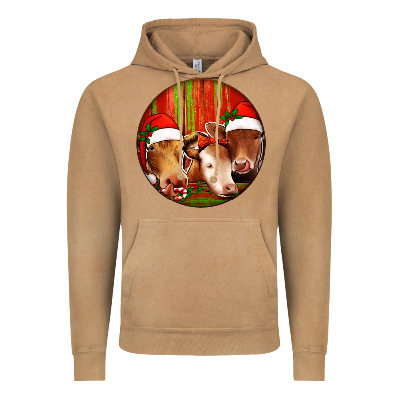 Christmas Cow, Vintage Hoodie by Jasminsmagicworld | Teevron
