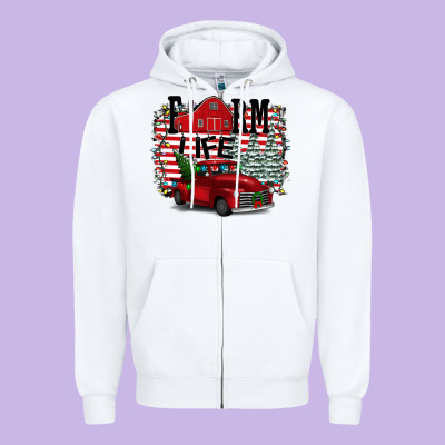 Farm Life Christmas Zipper Hoodie Designed By Bettercallsaul