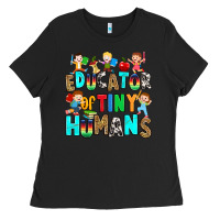 Black Educator of tiny humans Ladies Tee - RanaPortraitStore