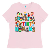 Bubblegum Pink Educator of tiny humans Ladies Tee - RanaPortraitStore