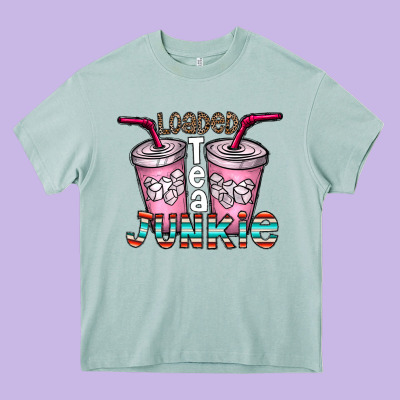 Loaded Tea Junkie Heavy Core Tee Designed By Cowhidedigitalart