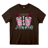Chocolate Brown loaded tea junkie Heavy Core Tee - CowhideDigitalArt