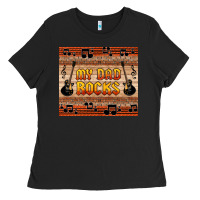 Black my dad rocks Ladies Tee - HRA Design Shop