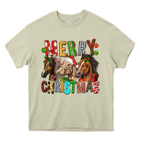 Mossy Merry christmas horses Heavy Core Tee - FaDigitalArtStudio