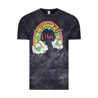 Cloud Black lucky vibes Vintage Tee - MaliasSmallBusiness
