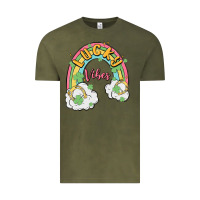 Vintage Olive lucky vibes Vintage Tee - MaliasSmallBusiness
