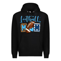 Black Football mom blue team color Premium Hoodie - HowdyJamesFarm