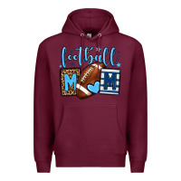 Burgundy Football mom blue team color Premium Hoodie - HowdyJamesFarm