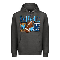 Charcoal Heather Football mom blue team color Premium Hoodie - HowdyJamesFarm