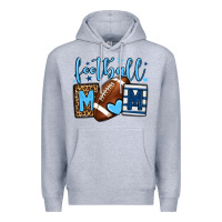Heather Grey Football mom blue team color Premium Hoodie - HowdyJamesFarm