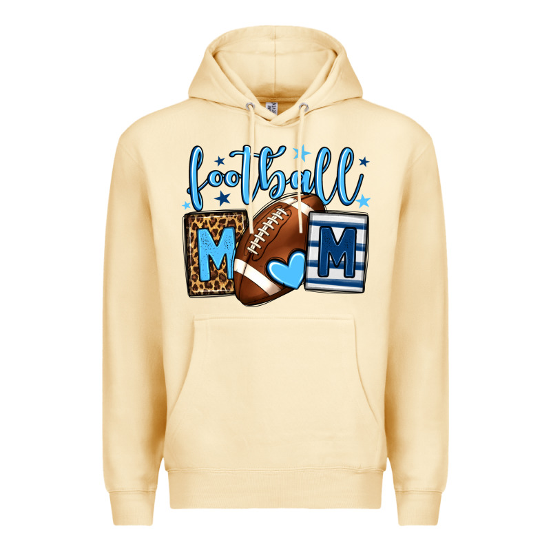 Football Mom Blue Team Color Premium Hoodie by HowdyJamesFarm | Teevron