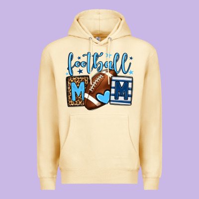 Football Mom Blue Team Color Premium Hoodie Designed By Howdyjamesfarm