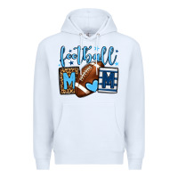 White Football mom blue team color Premium Hoodie - HowdyJamesFarm