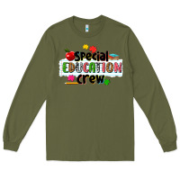 Army Green special education crew Long Sleeve Tee - NancyCooperArtShop