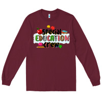 Burgundy special education crew Long Sleeve Tee - NancyCooperArtShop