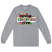 Heather Grey special education crew Long Sleeve Tee - NancyCooperArtShop
