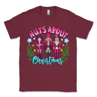 Burgundy Nuts About Christmas Classic Tee - CowhideDigitalArt