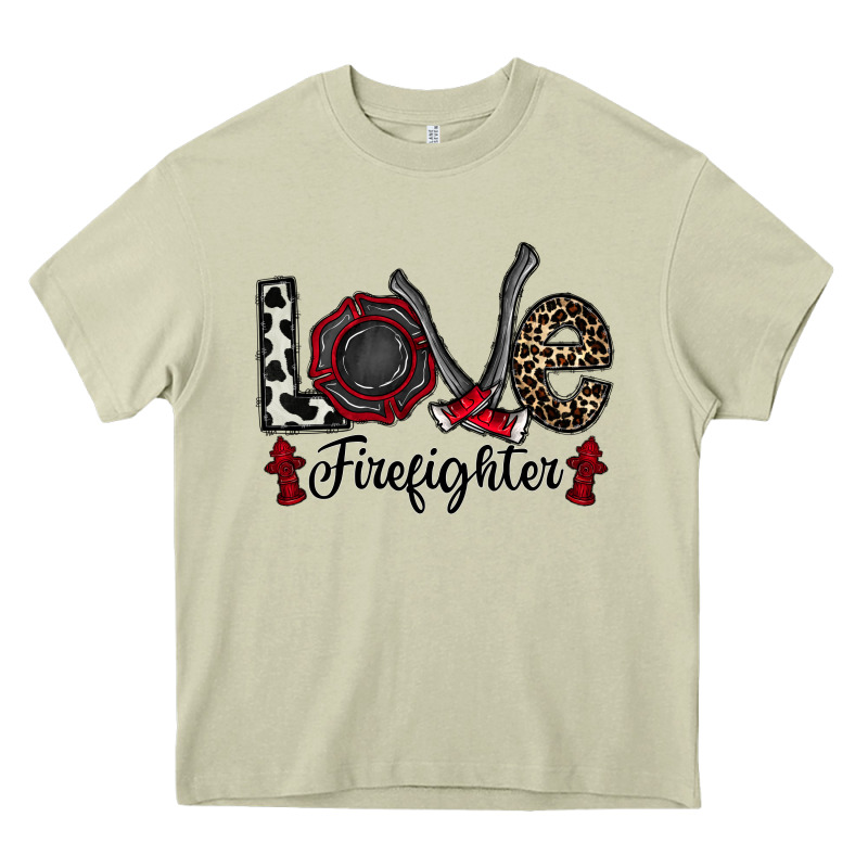 Love Firefighter Heavy Core Tee by CowhideDigitalArt | Teevron