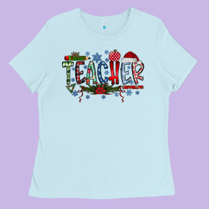 Teacher Christmas Ladies Tee Designed By Racoondesign