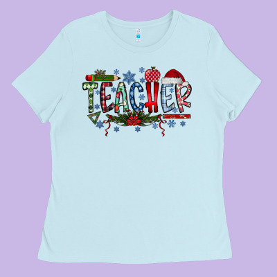 Teacher Christmas Ladies Tee Designed By Racoondesign