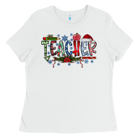 White teacher christmas Ladies Tee - RacoonDesign