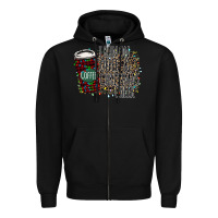 Black I Run on Coffee and Christmas Cheer Zipper Hoodie - Bettercallsaul