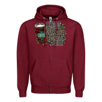 Burgundy I Run on Coffee and Christmas Cheer Zipper Hoodie - Bettercallsaul