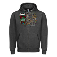 Charcoal Heather I Run on Coffee and Christmas Cheer Zipper Hoodie - Bettercallsaul