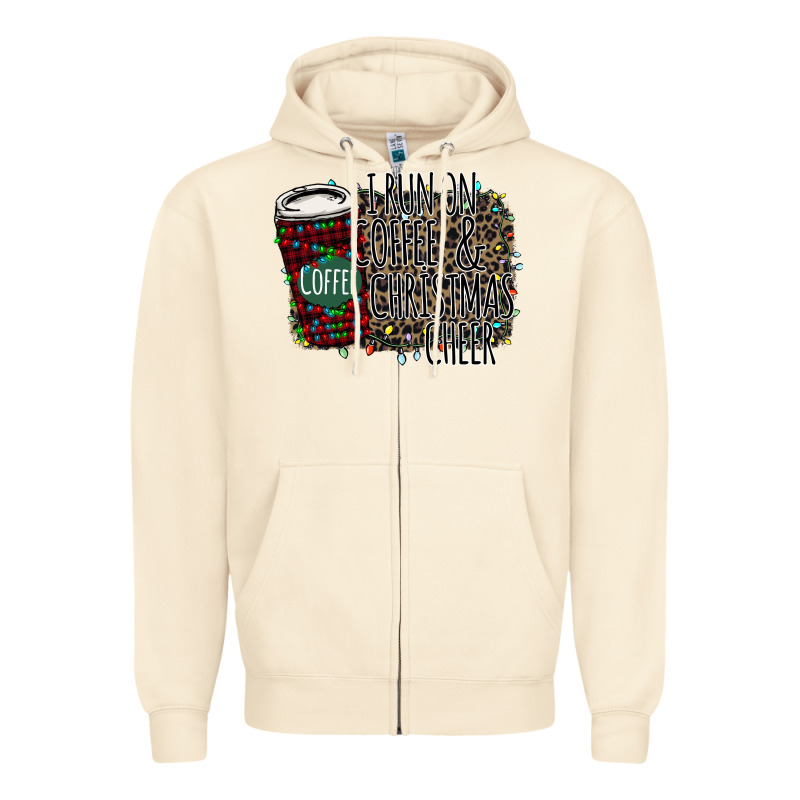 I Run On Coffee And Christmas Cheer Zipper Hoodie by Bettercallsaul | Teevron