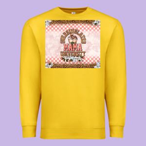 Oversimulated Mama University Premium Sweatshirt Designed By Tumblerdesignbyshophia
