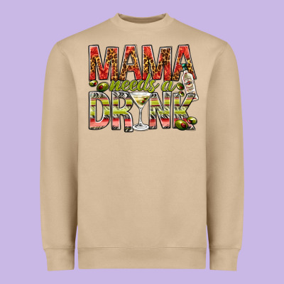 Mama Needs A Drink Heavyweight Sweatshirt Designed By Nancycooperartshop