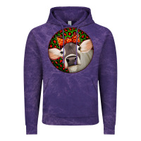 Cloud Purple Christmas Cow, Vintage Hoodie - Jasminsmagicworld