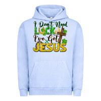 Pigment Grape Ice I don't need luck i've got Jesus st. patricks day Urban Hoodie - FaDigitalArtStudio