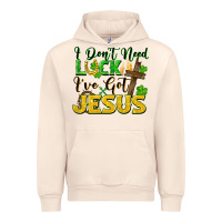 Sandshell I don't need luck i've got Jesus st. patricks day Urban Hoodie - FaDigitalArtStudio