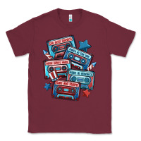 Burgundy usa america cassette tapes Classic Tee - MaliasSmallBusiness