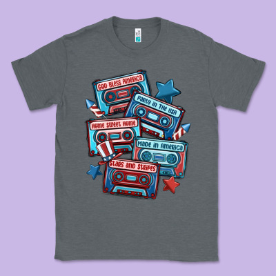 Usa America Cassette Tapes Classic Tee Designed By Maliassmallbusiness