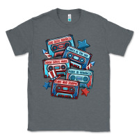 Charcoal Heather usa america cassette tapes Classic Tee - MaliasSmallBusiness