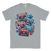 Heather Grey usa america cassette tapes Classic Tee - MaliasSmallBusiness