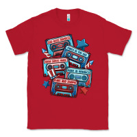 Red usa america cassette tapes Classic Tee - MaliasSmallBusiness