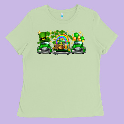 St Patricks Trucks Ladies Tee Designed By Fadigitalartstudio