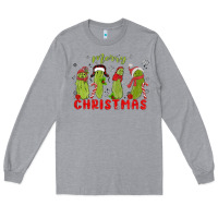 Heather Grey Pickle Merry Christmas Long Sleeve Tee - MaliasSmallBusiness