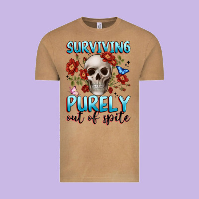 Surviving Purely Out Of Spite Vintage Tee Designed By Jahusdesignshop