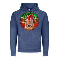 Vintage Denim Christmas Cow Vintage Hoodie - Jasminsmagicworld