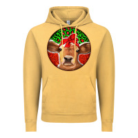 Vintage Mustard Christmas Cow Vintage Hoodie - Jasminsmagicworld