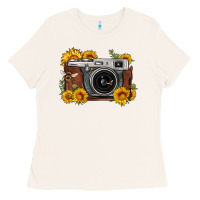 Bone sunflower bee vintage camera Ladies Tee - FaDigitalArtStudio