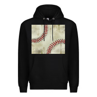 Black dirty baseball pattern Premium Hoodie - TumblerDesignByShophia