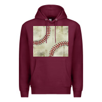 Burgundy dirty baseball pattern Premium Hoodie - TumblerDesignByShophia