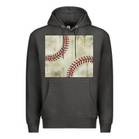 Charcoal Heather dirty baseball pattern Premium Hoodie - TumblerDesignByShophia