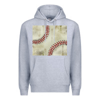 Heather Grey dirty baseball pattern Premium Hoodie - TumblerDesignByShophia